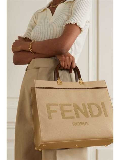 fendi sunshine canvas tote
